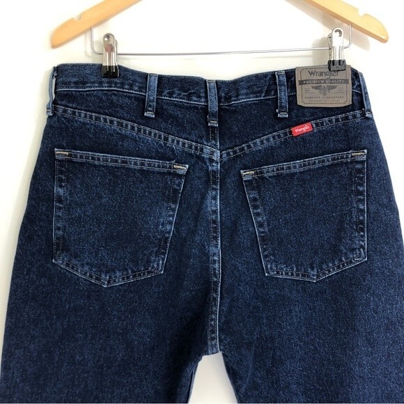 Wrangler Jeans Mens 34 29 Blue Dark Wash Regular Fit Denim Straight 100% Cotton - Picture 8 of 9